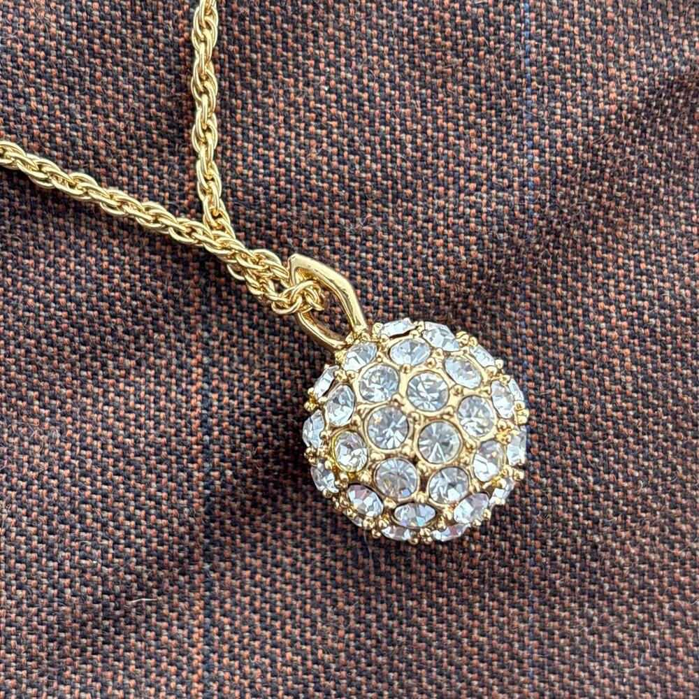 Technibond 925 Gold Bonded Sterling Silver CZ Ball Pendant Necklace Earrings Set